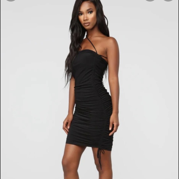 NWT Fashion Nova XL Party Dress Black Strapless New Years Eve Club Dance Sexy - Picture 1 of 12